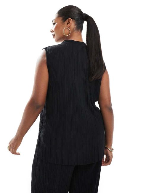 Vero Moda Black Plisse Sleeveless Top Co-ord