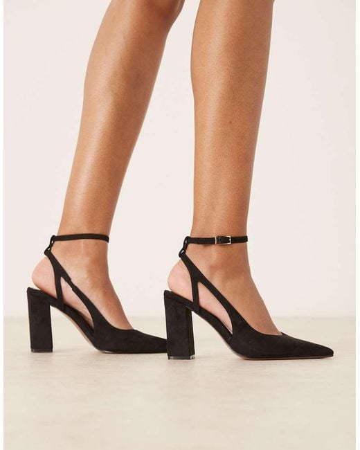 ASOS Natural Paisley High Block Heel Shoes