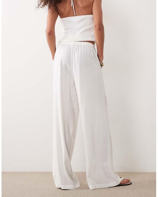Mango White Teen Straight Pants
