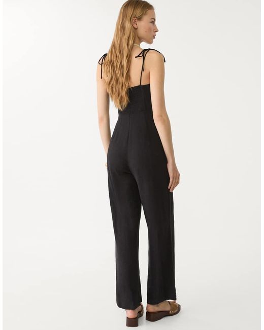 Stradivarius Black Tie Strap Jumpsuit