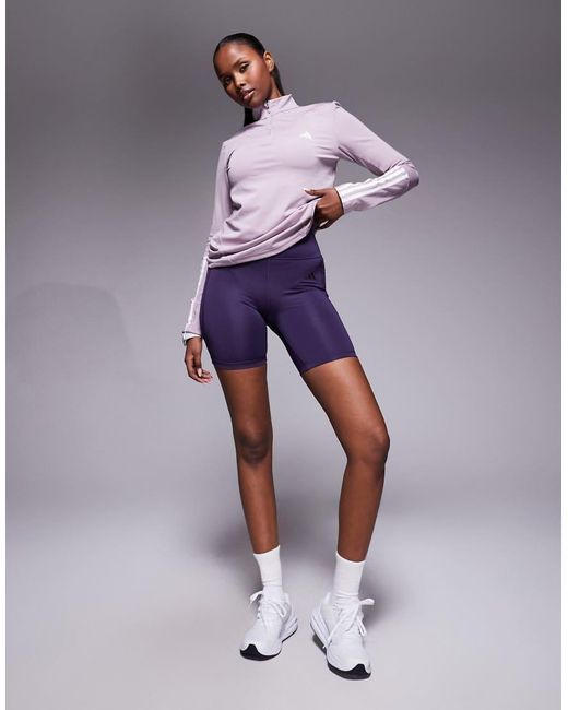 Adidas Originals Purple Adidas Training Optime Essentials 7" Shorts
