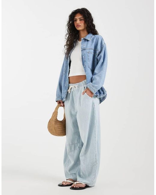 ONLY Blue Boxy Denim Shirt