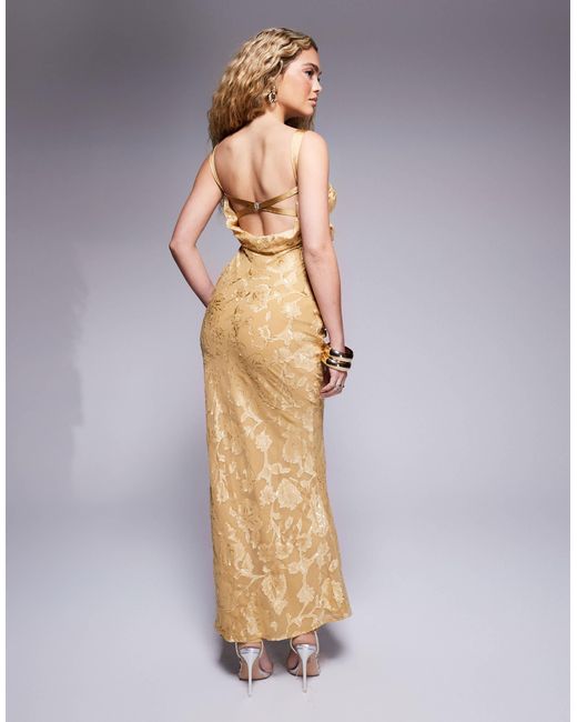 ASOS Metallic – drapiertes korsett-maxikleid