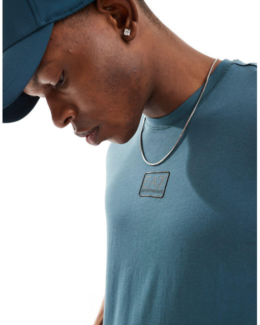 Armani - t-shirt avec logo encadré au centre - moyen EA7 pour homme en coloris Blue