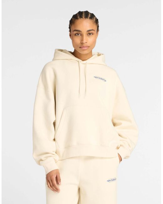 Reimagined - sweat à capuche oversize en polaire - beige New Balance en coloris Natural