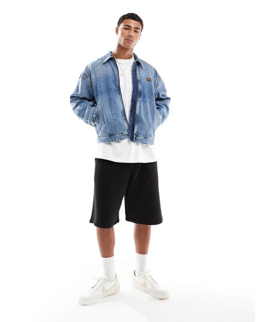G-Star – coach-jacke aus denim in Blue für Herren