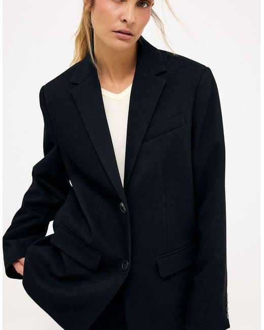 NA-KD Black Oversized Twill Blazer
