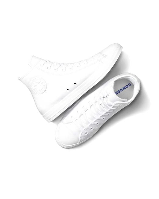 Converse White Chuck Taylor All Star Hi Leather Trainers