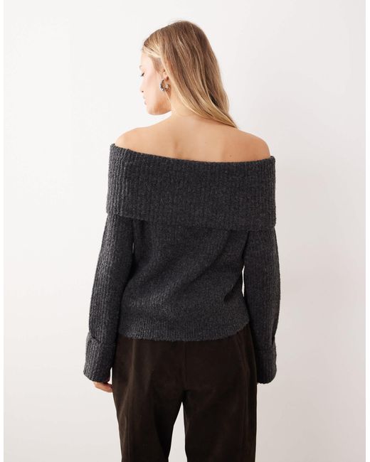 ONLY Black – schulterfreier strickpullover