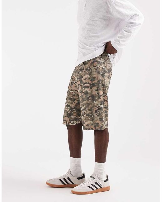 ASOS Natural Longer Length Jorts for men