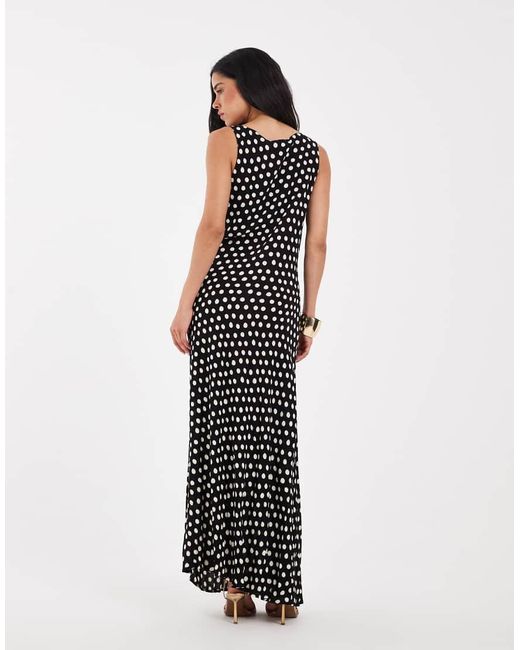 Aware White Sleeveless Cowl Neck Maxi Dress