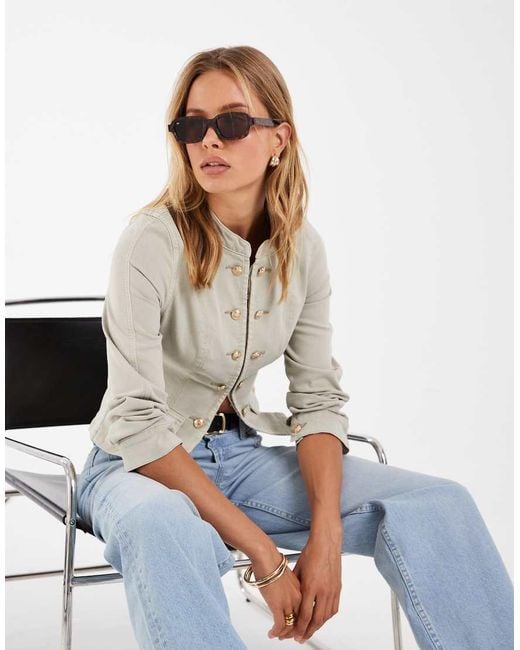 ASOS White Shrunken Denim Drummer Boy Jacket