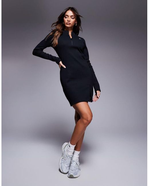 Nike Blue Flight Knitted Long Sleeve Mini Dress