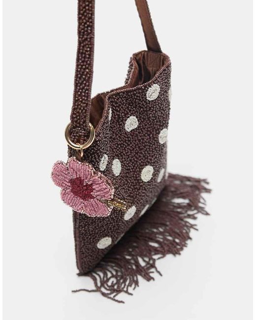 Pull&Bear White Embellished Polka Dot Shoulder Bag