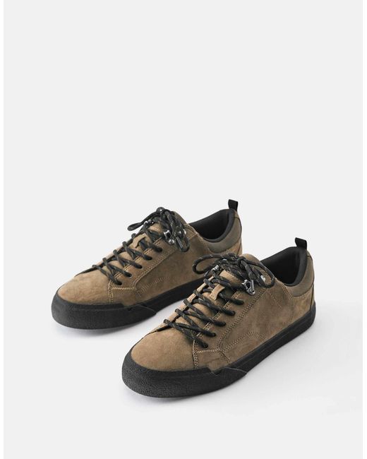 Baskets casual à lacets Pull&Bear pour homme en coloris Brown