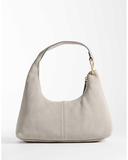 Calvin Klein Gray Suede Slouchy Shoulder Bag