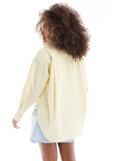 JJXX Oversized Gestreept Overhemd in het Blue