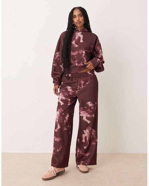 ASOS Red Co-ord Hoodie With All Over Floral Design