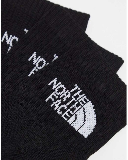 The North Face Black Simple Dome 3 Pack Logo Ankle Socks