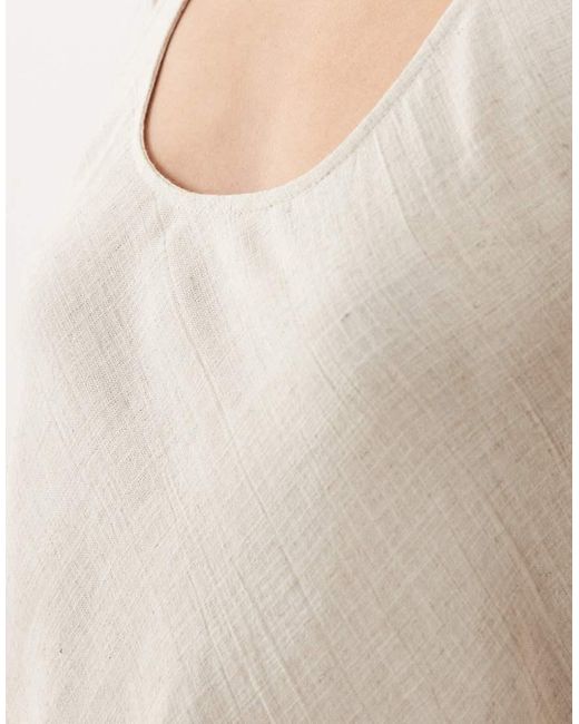 ASOS White Scoop Neck Linen Vest