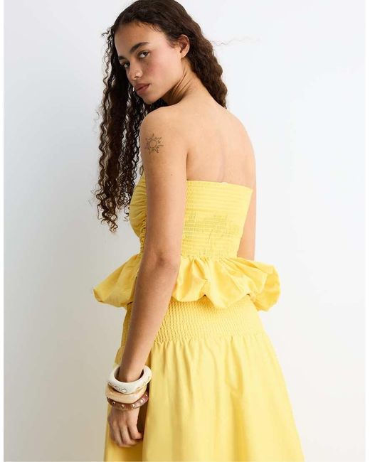 Stradivarius Yellow Balloon Bustier Top