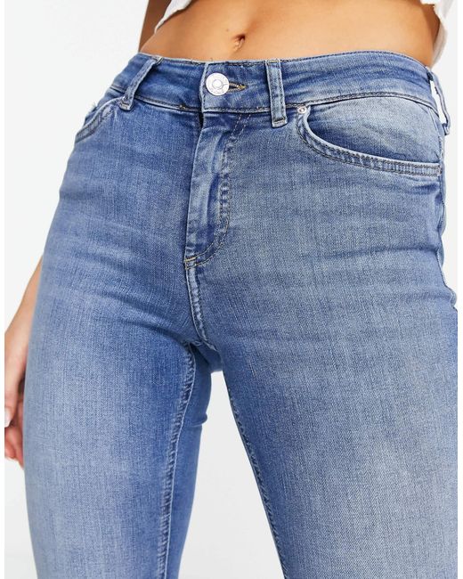 ONLY Blue Blush Mid Waist Flared Jeans