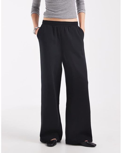 ASOS White Wide Leg Brushback Sweatpants