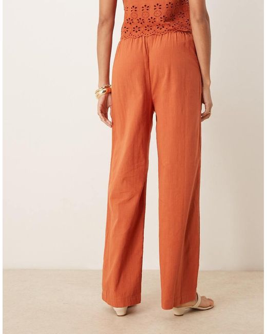 Iisla & Bird Orange Ruffle Front Beach Trouser Co-ord