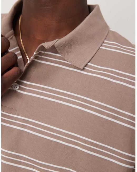 Polo Corto Beis A Rayas Extragrande De -Neutro ASOS de hombre de color Natural