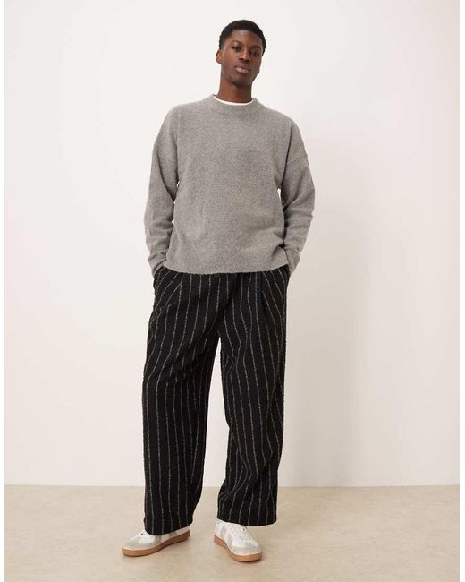 ASOS Black Loose joggers With Stripe for men