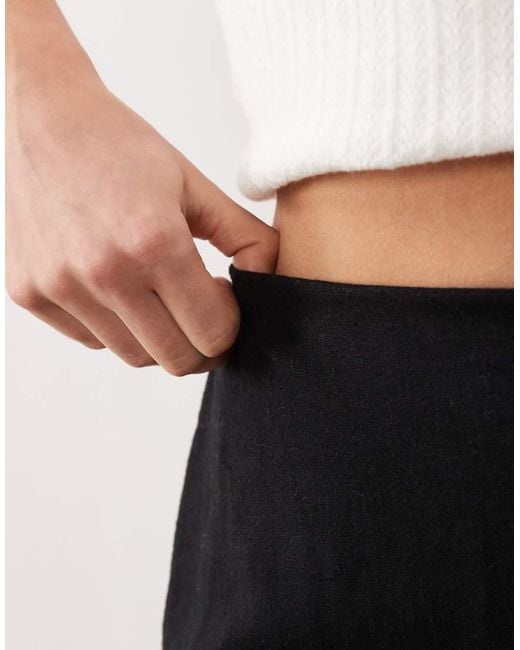 Abercrombie & Fitch Natural Curve Love High Rise Linen-blend Mini Skort