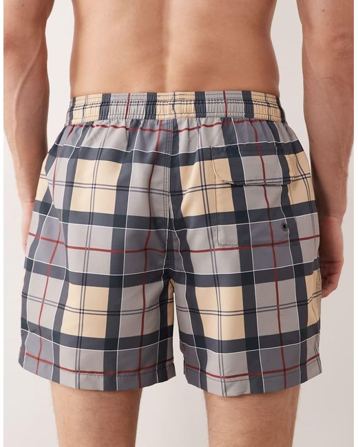 Barbour Multicolor Staple Tartan Check Logo Swim Shorts for men