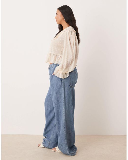 ASOS Blue Asos design curve – jeans mit leinenanteil