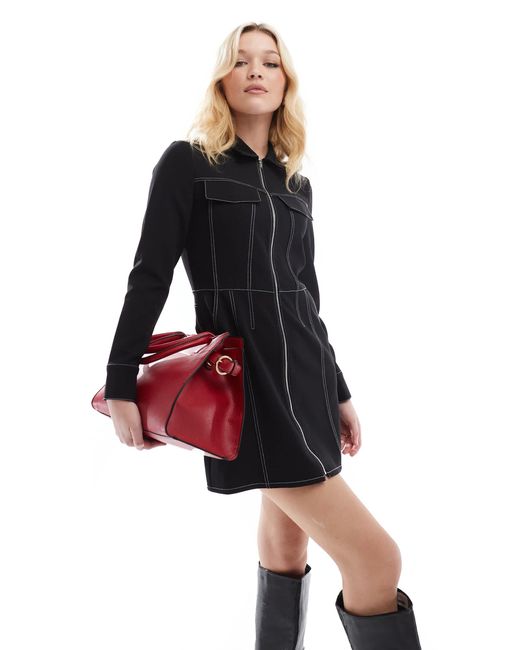 French Connection White – azra – mini-hemdkleid aus twill