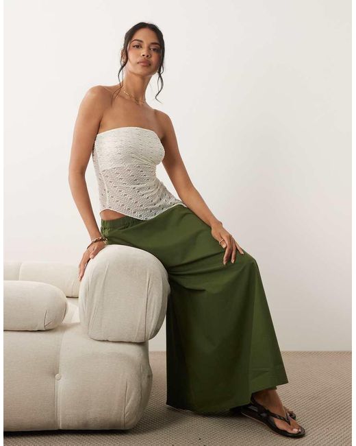 ASOS Green Volume Maxi Skirt