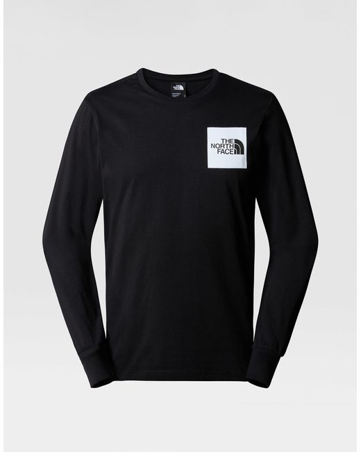 T-shirt sottile a maniche lunghe tnf di The North Face in Black da Uomo
