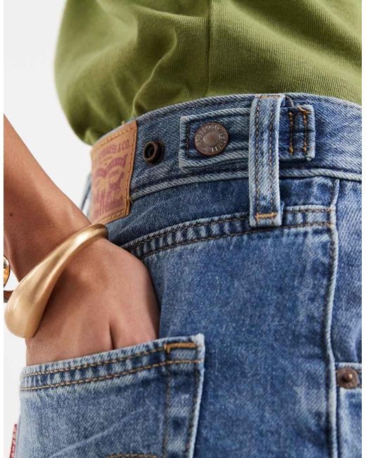 Levi's Green Cinch Waist Mid-Thigh Denim Shorts