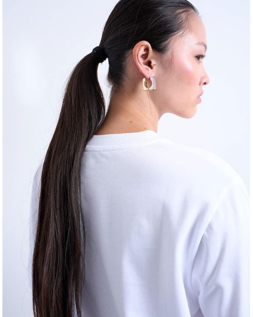 TOPSHOP White Premium Basic Short Sleeve Tee
