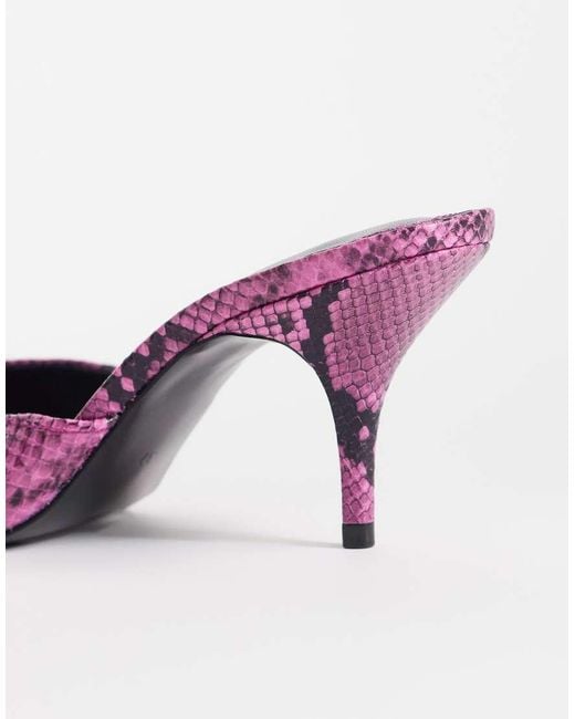 ASOS Purple Hooray Mid-heeled Mules