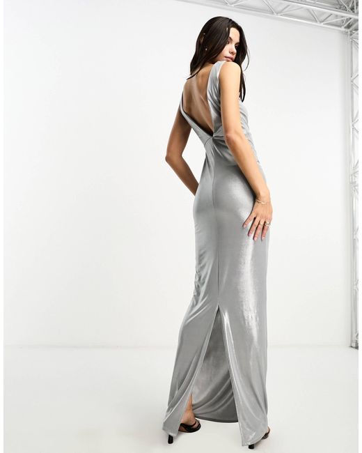 ASOS White Binding Detail Front Maxi Dress
