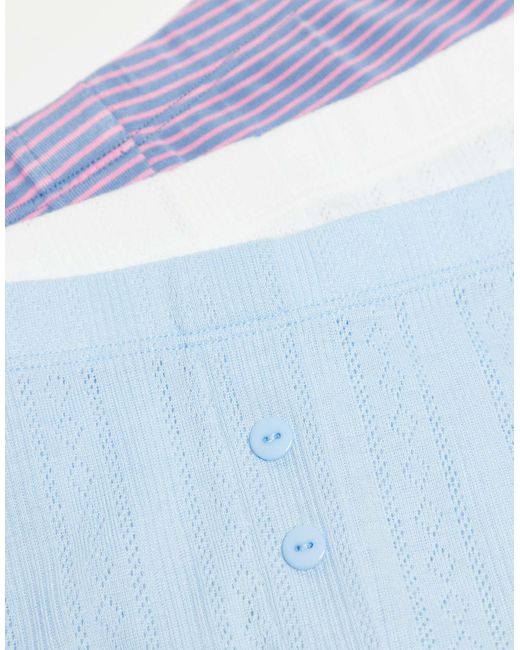 ASOS Blue – 3er-pack boxershorts