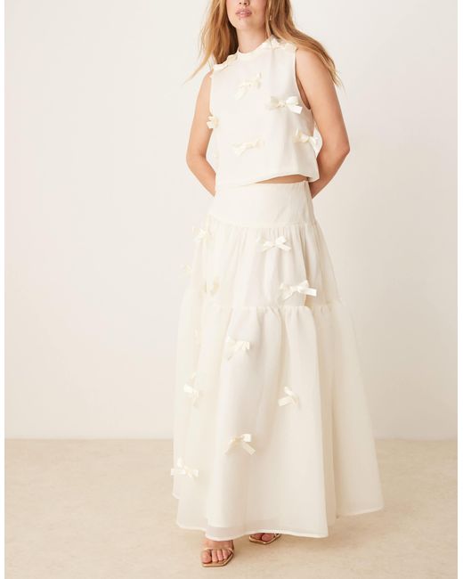 Sister Jane Natural X Asos Bow Midi Skirt