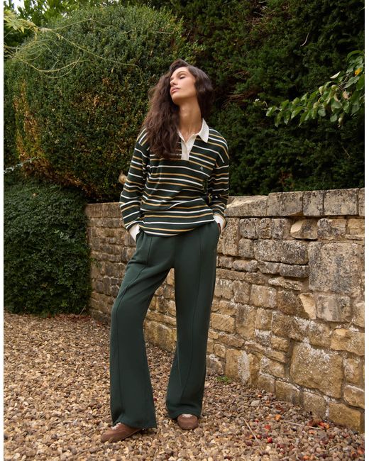 Top côtelé style rugby à rayures avec manches ballon et col - forêt 4th & Reckless en coloris Green