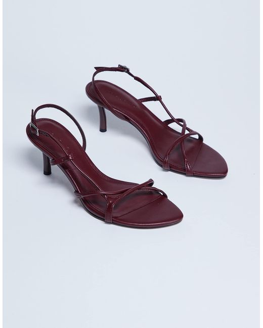 TOPSHOP White Amelia Minimal Mid Heel Sandal