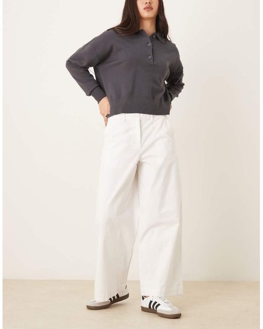 Aware Natural Wide Leg Cropped Work Trouser