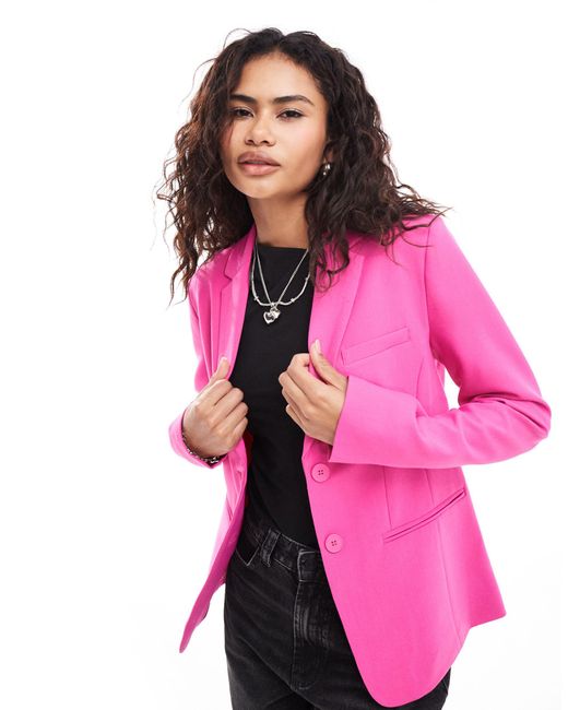 French Connection Pink Single Breasted Tailored Blazer