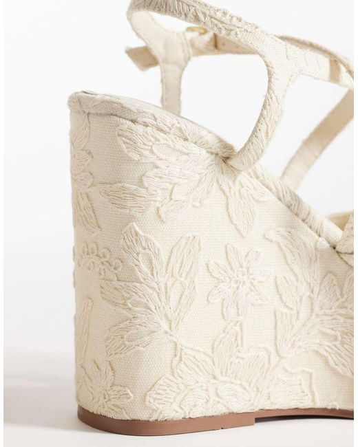 ASOS White Trista Floral Lace Wedges