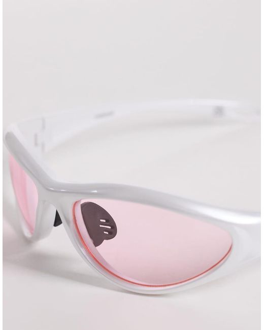 ASOS Pink Wrap Sunglasses for men