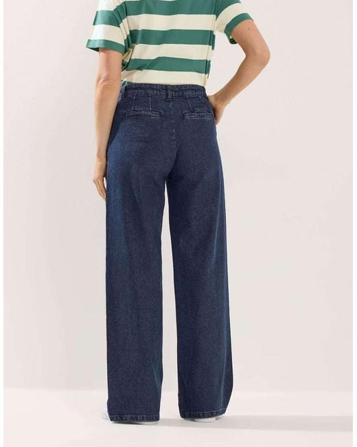 Long Tall Sally Blue Pleated Wide Leg Jeans
