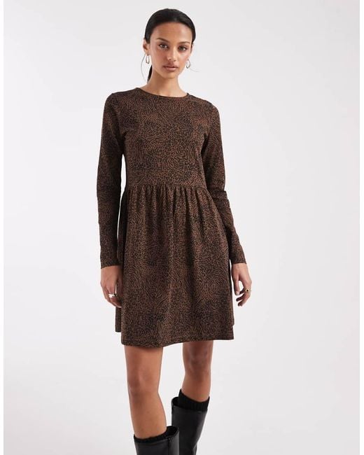 Brave Soul Natural Drop Waist Jersey Mini Dress